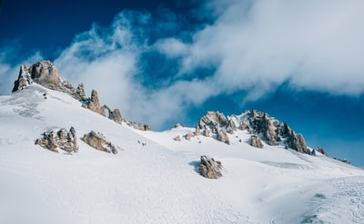 冰雪覆盖的岩山